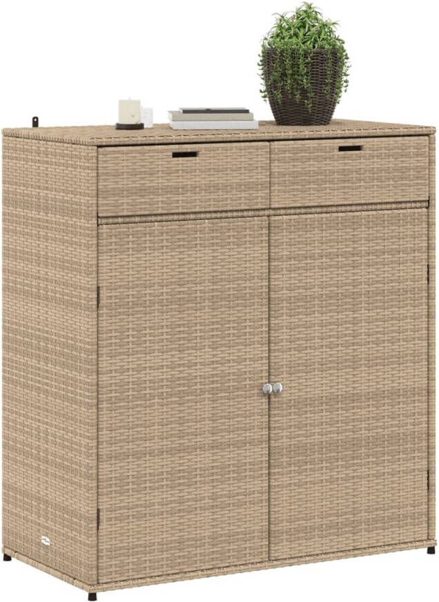 VIDAXL Tuinkast 105x55x113 cm poly rattan beige - Foto 3