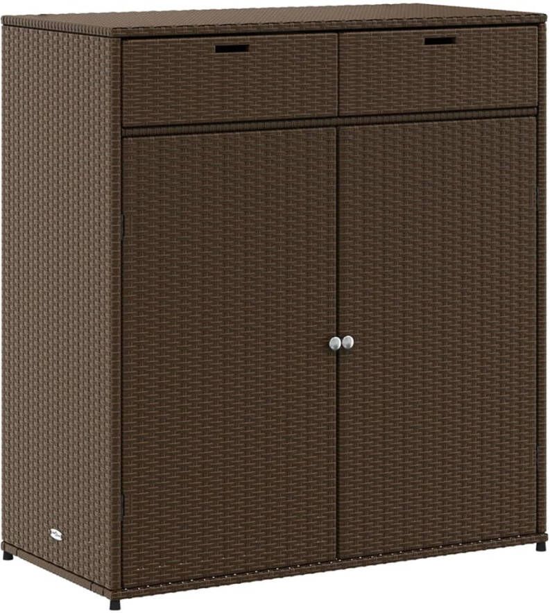 VIDAXL Tuinkast 105x55x113 cm poly rattan bruin - Foto 2