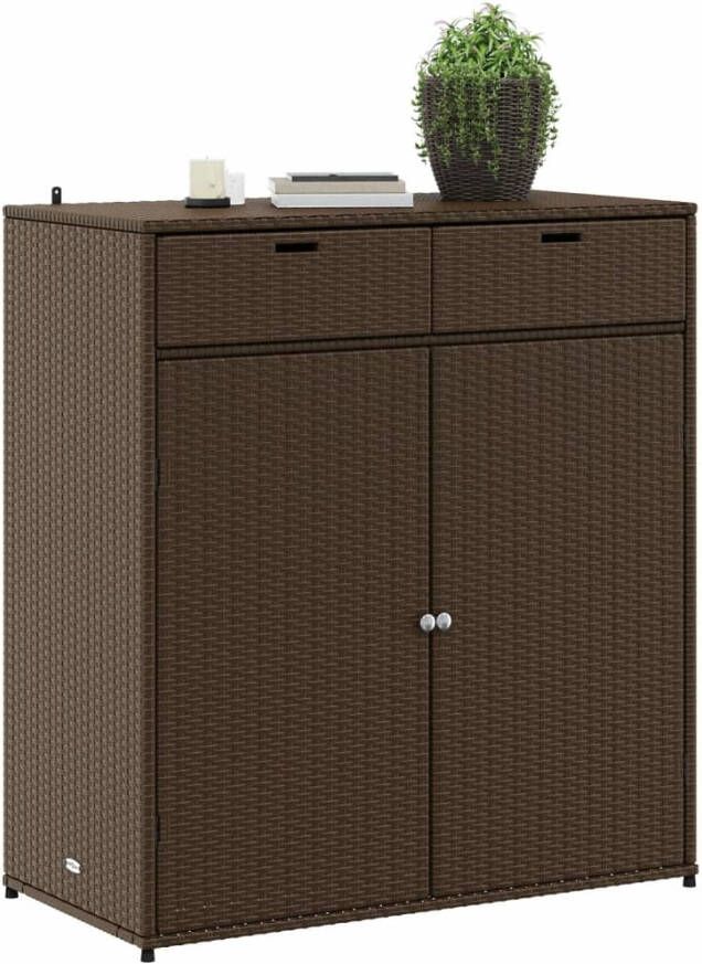 VIDAXL Tuinkast 105x55x113 cm poly rattan bruin - Foto 3