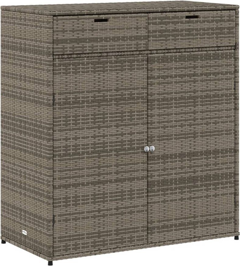 VIDAXL Tuinkast 105x55x113 cm poly rattan grijs - Foto 2