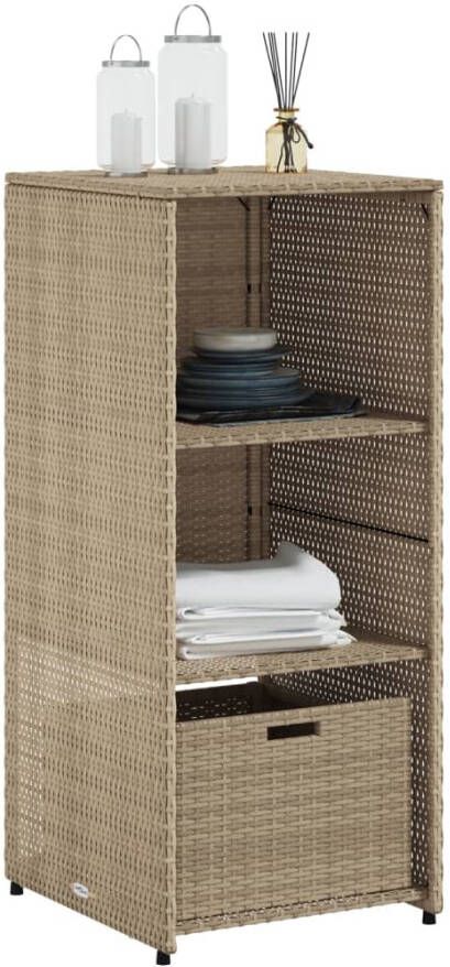 VIDAXL Tuinkast 50x55x115 cm poly rattan beige - Foto 3