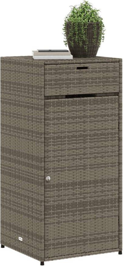 VIDAXL Tuinkast 55x55x111 cm poly rattan grijs - Foto 3