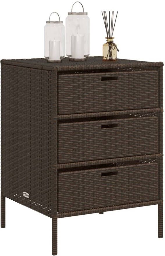 VIDAXL Tuinkast 55x59x80 cm poly rattan bruin - Foto 3