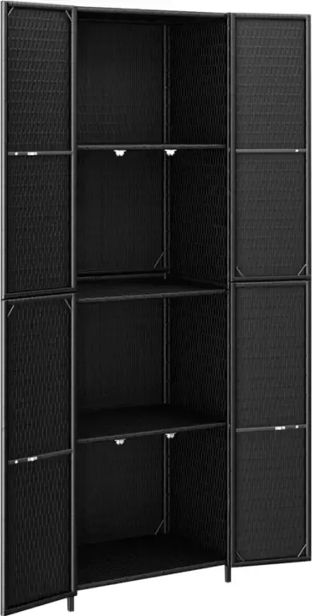 VidaXL -Tuinkast-59x40x180-cm-poly-rattan-zwart