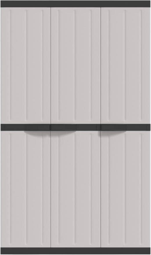 VidaXL -Tuinkast-97x37x165-cm-polypropeen-grijs-en-zwart - Foto 4