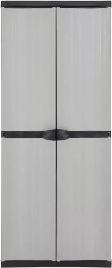 VidaXL -Tuinkast-met-3-schappen-68x40x168-cm-grijs-en-zwart - Foto 4