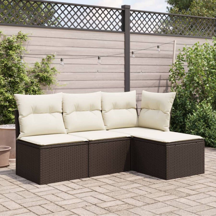 VidaXL -Tuinkruk-met-kussen-55x55x37-cm-poly-rattan-bruin