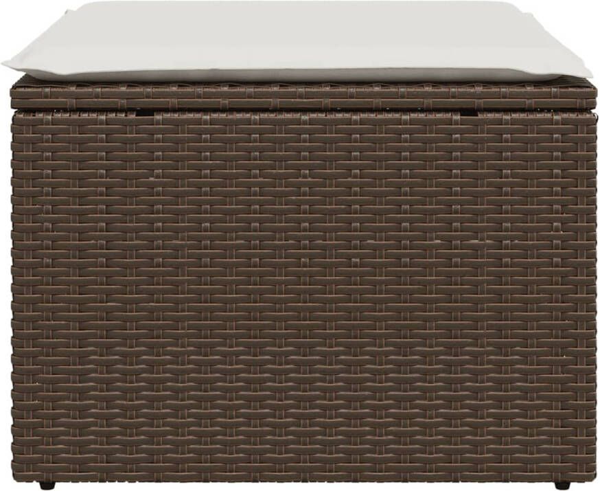VidaXL -Tuinkruk-met-kussen-55x55x37-cm-poly-rattan-bruin - Foto 2