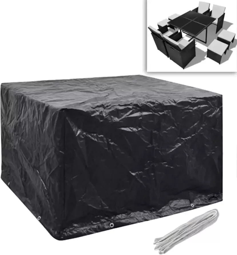 VidaXL Tuinmeubelhoezen poly rattan 2 st 4-persoons 113x113 cm