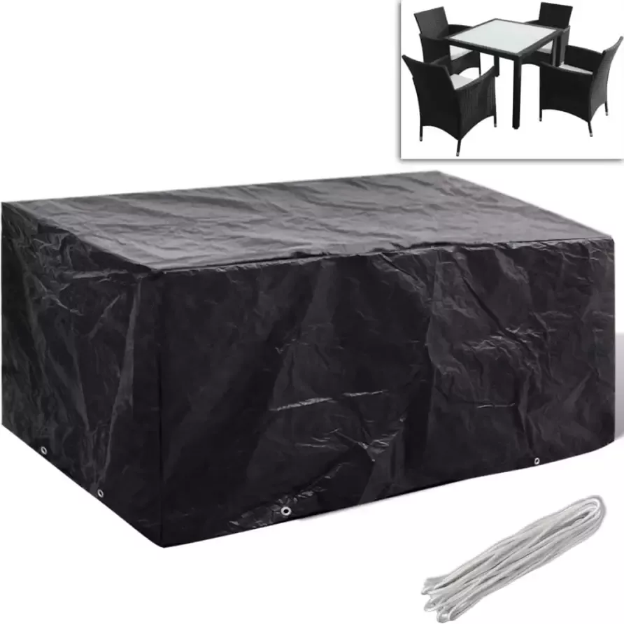 VidaXL Tuinmeubelhoezen poly rattan 2 st 4-persoons 180x140 cm