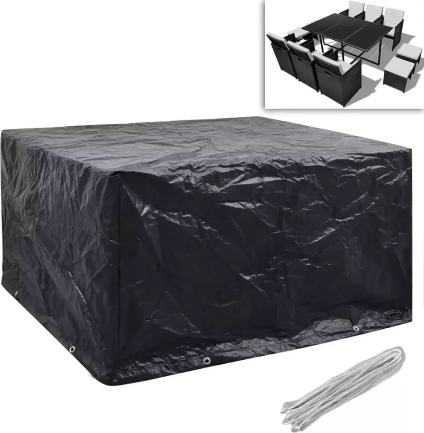 VidaXL Tuinmeubelhoezen poly rattan 2 st 6-persoons 172x113 cm