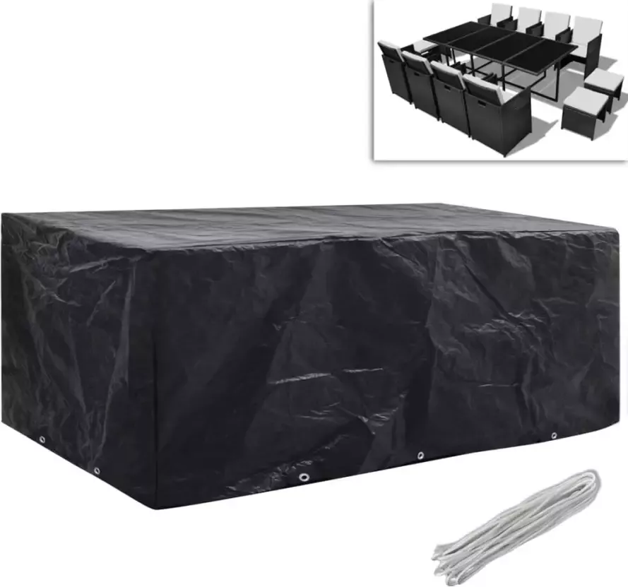 VidaXL Tuinmeubelhoezen poly rattan 2 st 8-persoons 229x113 cm