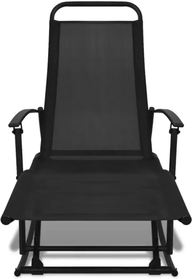 VIDAXL Tuinschommelstoel staal en textileen zwart - Foto 2