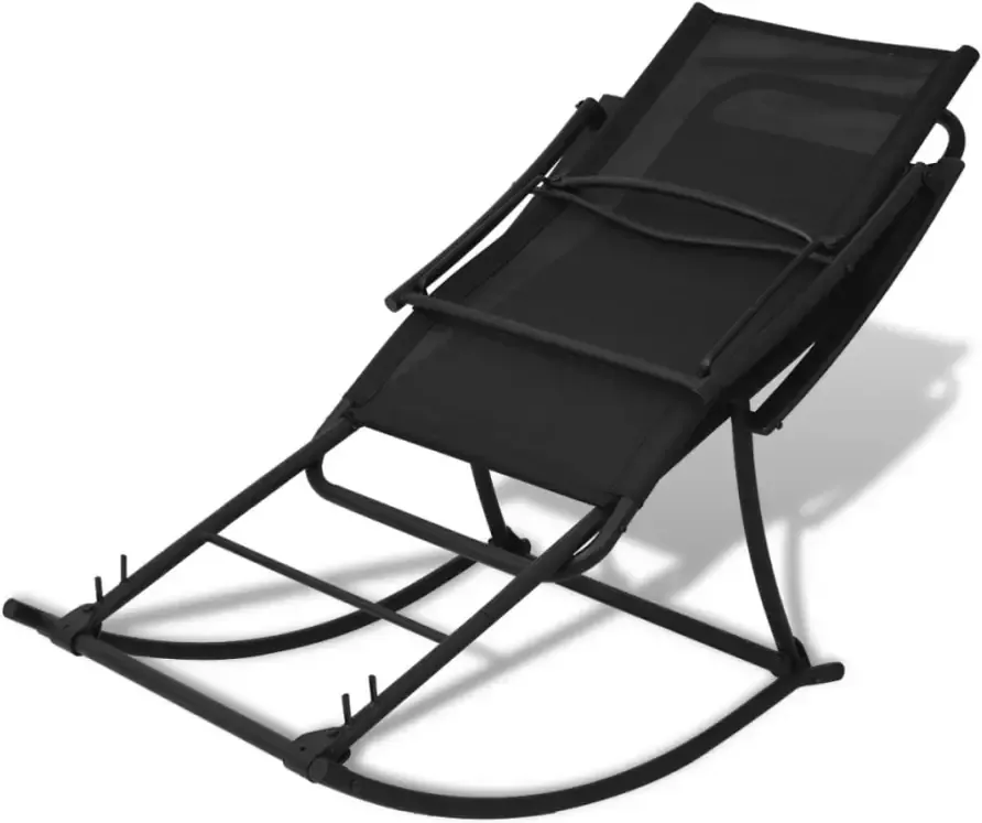 VIDAXL Tuinschommelstoel staal en textileen zwart - Foto 1