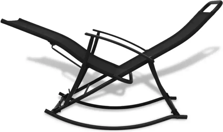 VIDAXL Tuinschommelstoel staal en textileen zwart - Foto 3