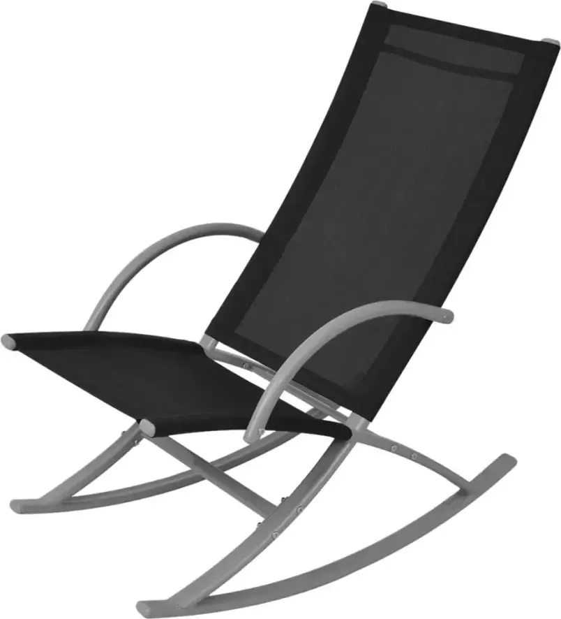 VIDAXL Tuinschommelstoelen 2 st staal en textileen zwart - Foto 2