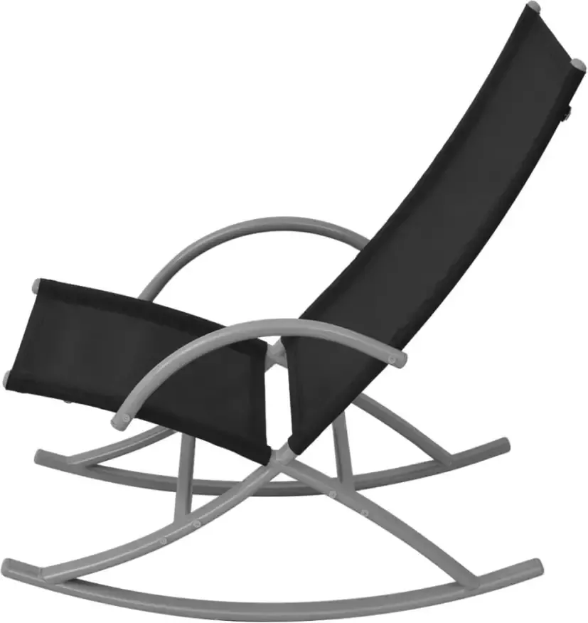 VIDAXL Tuinschommelstoelen 2 st staal en textileen zwart - Foto 1