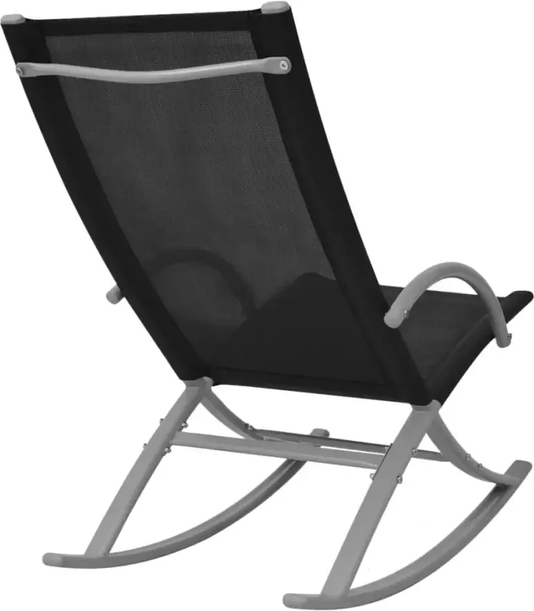 VIDAXL Tuinschommelstoelen 2 st staal en textileen zwart - Foto 3