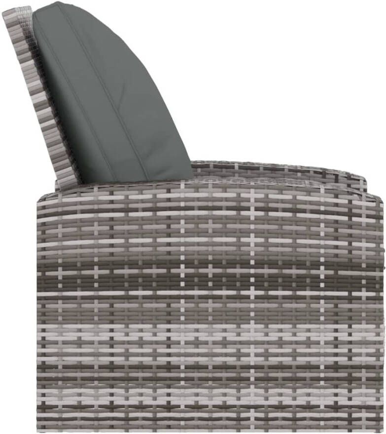 VIDAXL Tuinstoel verstelbaar met kussens poly rattan grijs - Foto 2