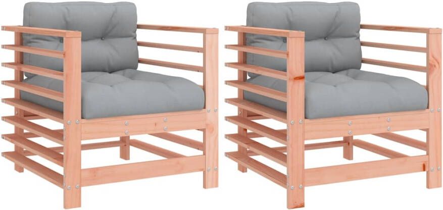 VIDAXL Tuinstoelen 2 st met kussens massief douglashout - Foto 3