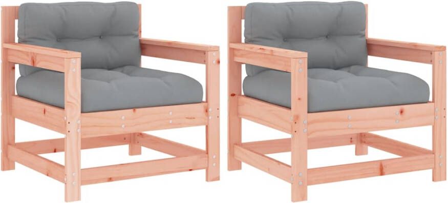 VIDAXL Tuinstoelen 2 st met kussens massief douglashout - Foto 3