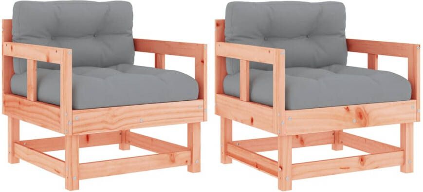 VIDAXL Tuinstoelen 2 st met kussens massief douglashout - Foto 3