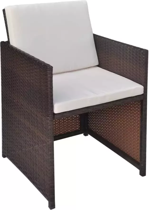 VIDAXL Tuinstoelen 2 st met kussens poly rattan bruin - Foto 2