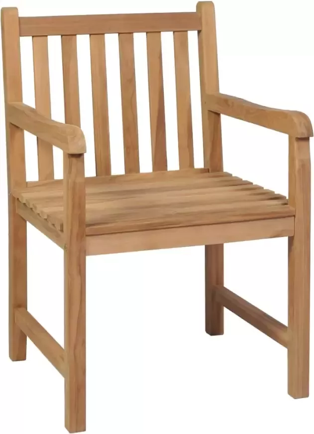 VidaXL Tuinstoelen 2 st met rode kussens massief teakhout - Foto 3