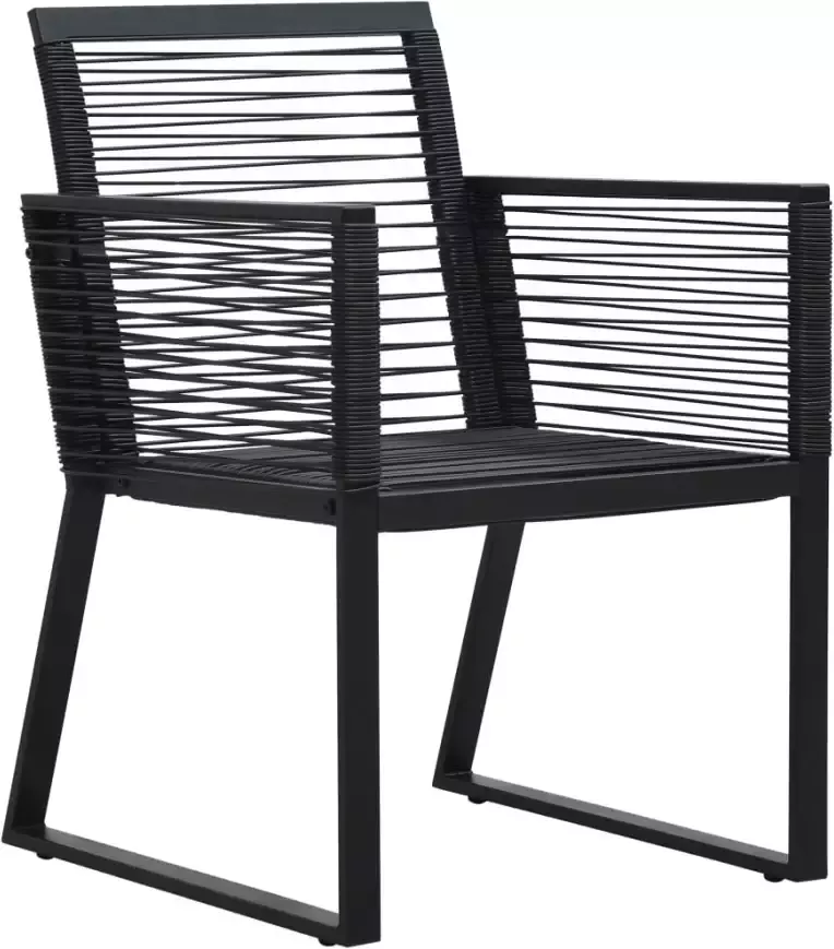 VIDAXL Tuinstoelen 2 st PVC-rattan zwart