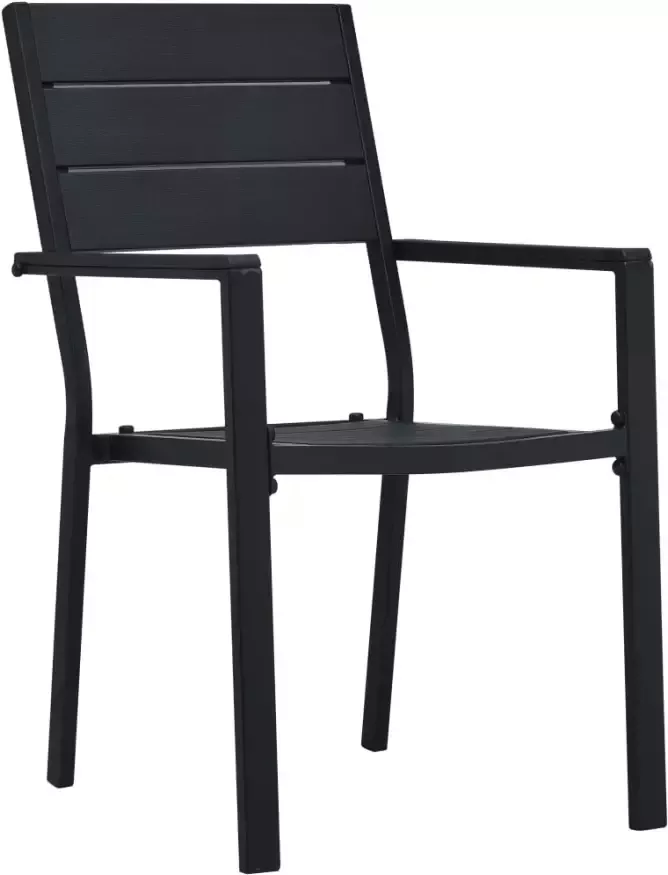 VidaXL Tuinstoelen 4 st hout-look HDPE zwart