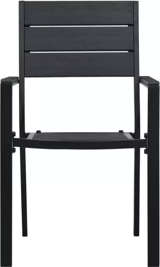 VidaXL Tuinstoelen 4 st hout-look HDPE zwart - Foto 3