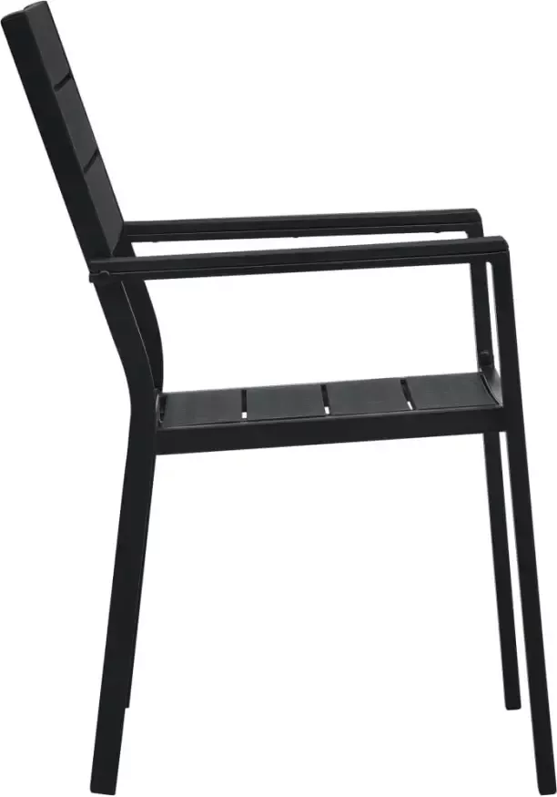 VidaXL Tuinstoelen 4 st hout-look HDPE zwart - Foto 2