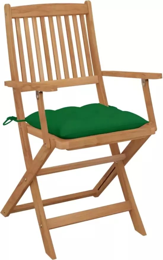 VIDAXL Tuinstoelen 4 st inklapbaar met kussens massief acaciahout - Foto 3