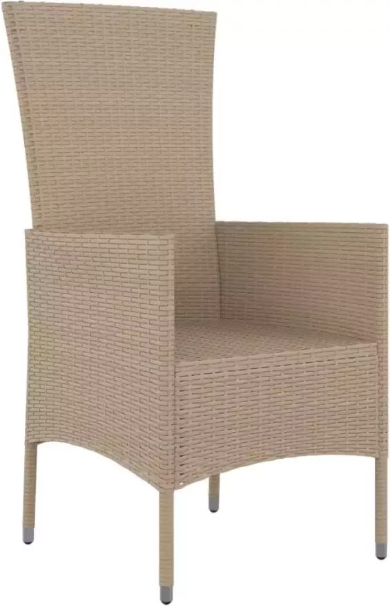 VIDAXL Tuinstoelen 4 st met kussens poly rattan beige - Foto 2