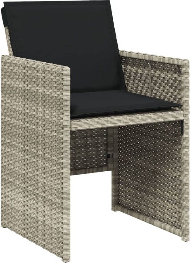 VIDAXL Tuinstoelen 4 st met kussens poly rattan lichtgrijs - Foto 3