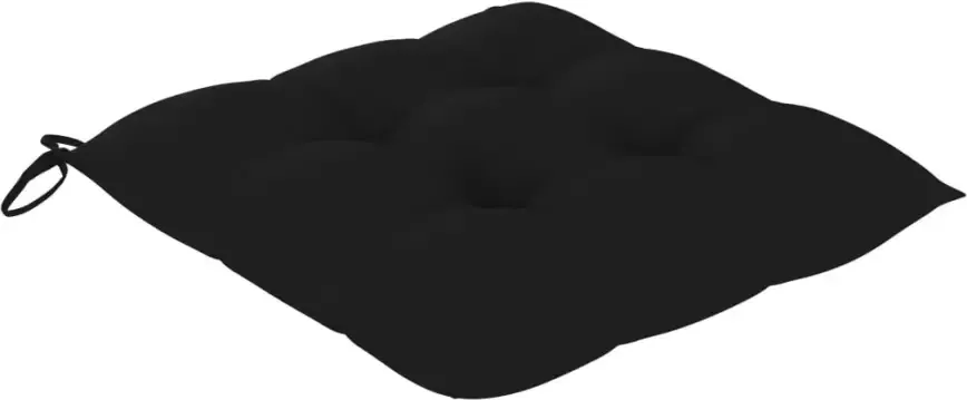 VIDAXL Tuinstoelen 4 st met zwarte kussens massief teakhout - Foto 3