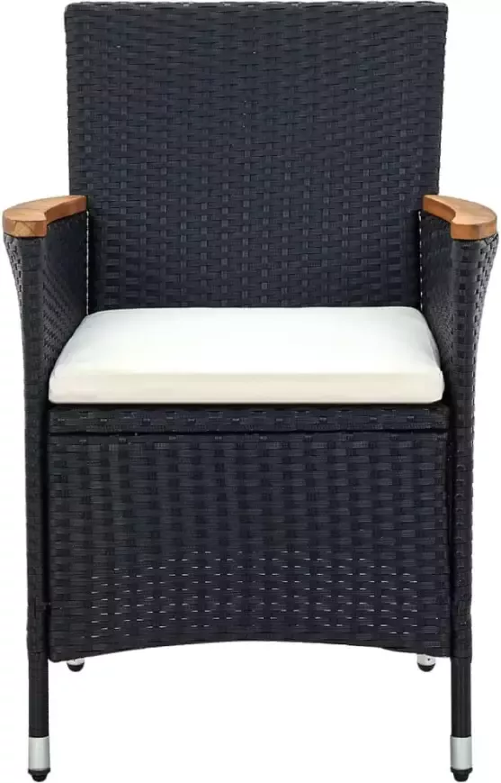 VIDAXL Tuinstoelen 4 st poly rattan zwart - Foto 3