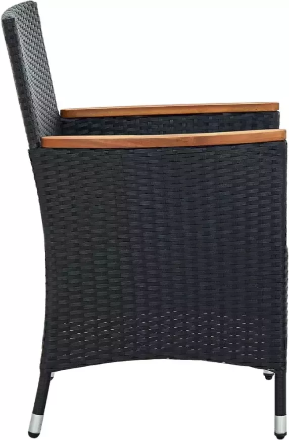 VIDAXL Tuinstoelen 4 st poly rattan zwart - Foto 2