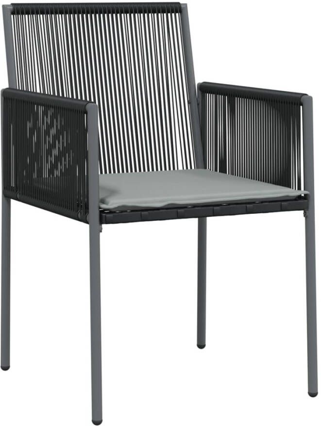 VIDAXL Tuinstoelen 6 st met kussens 54x60 5x83 5 cm poly rattan zwart - Foto 2