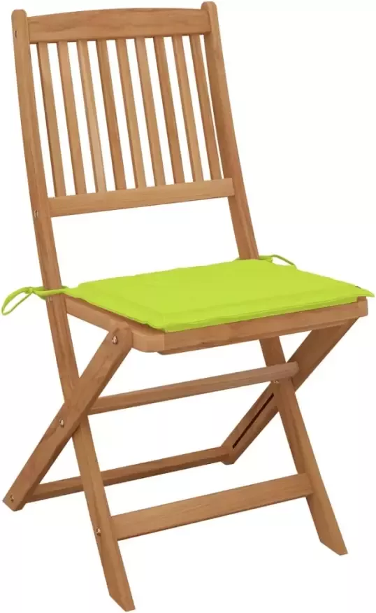 VIDAXL Tuinstoelen 8 st inklapbaar met kussens massief acaciahout