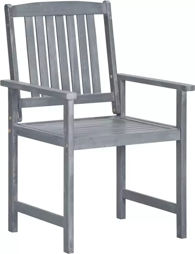 VIDAXL Tuinstoelen 8 st met kussens massief acaciahout grijs