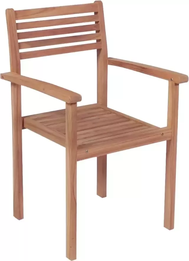 VIDAXL Tuinstoelen 8 st stapelbaar massief teakhout - Foto 2