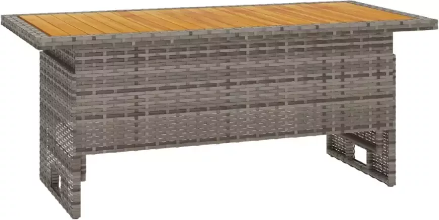VIDAXL Tuintafel 100x50x43 63 cm acaciahout en poly rattan grijs - Foto 2