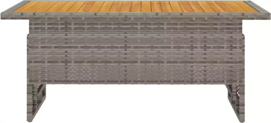 VIDAXL Tuintafel 100x50x43 63 cm acaciahout en poly rattan grijs - Foto 3