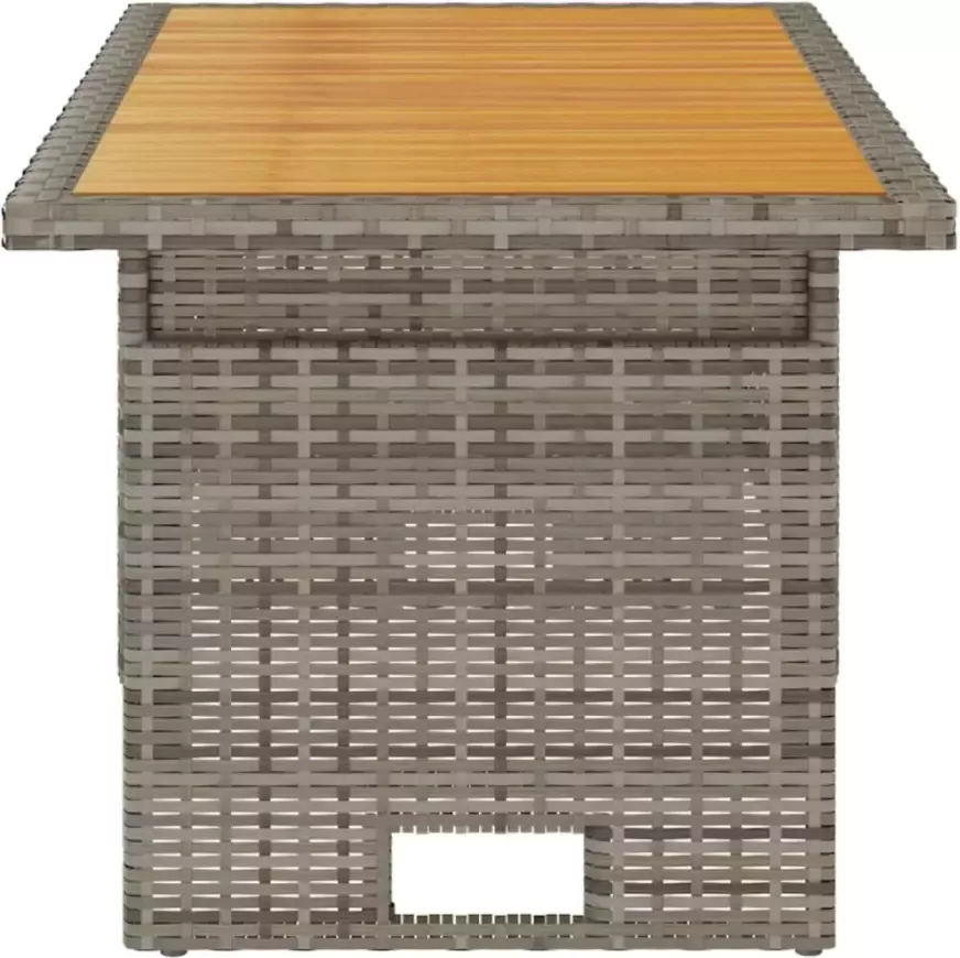 VIDAXL Tuintafel 100x50x43 63 cm acaciahout en poly rattan grijs - Foto 1