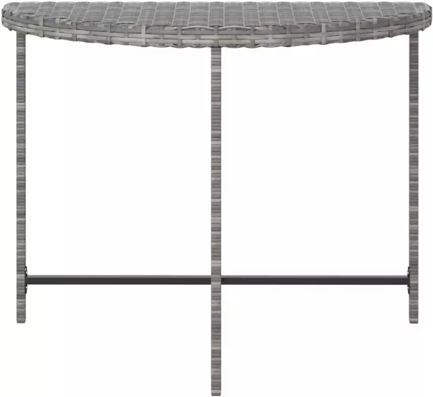 VIDAXL Tuintafel 100x50x75 cm poly rattan grijs - Foto 3