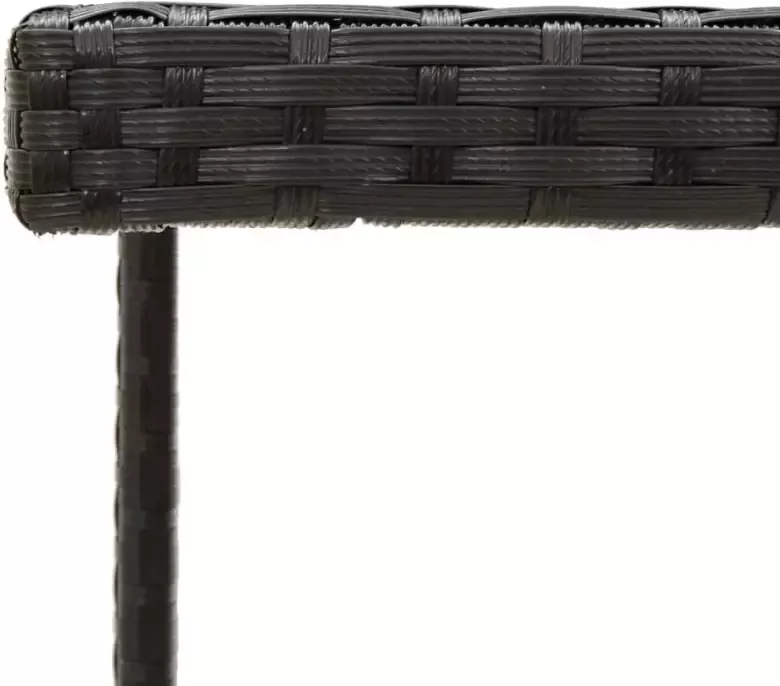 VIDAXL Tuintafel 109x107x74 cm poly rattan en glas zwart - Foto 2