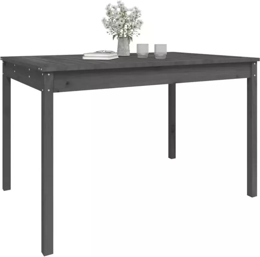 VIDAXL Tuintafel 121x82 5x76 cm massief grenenhout grijs - Foto 2