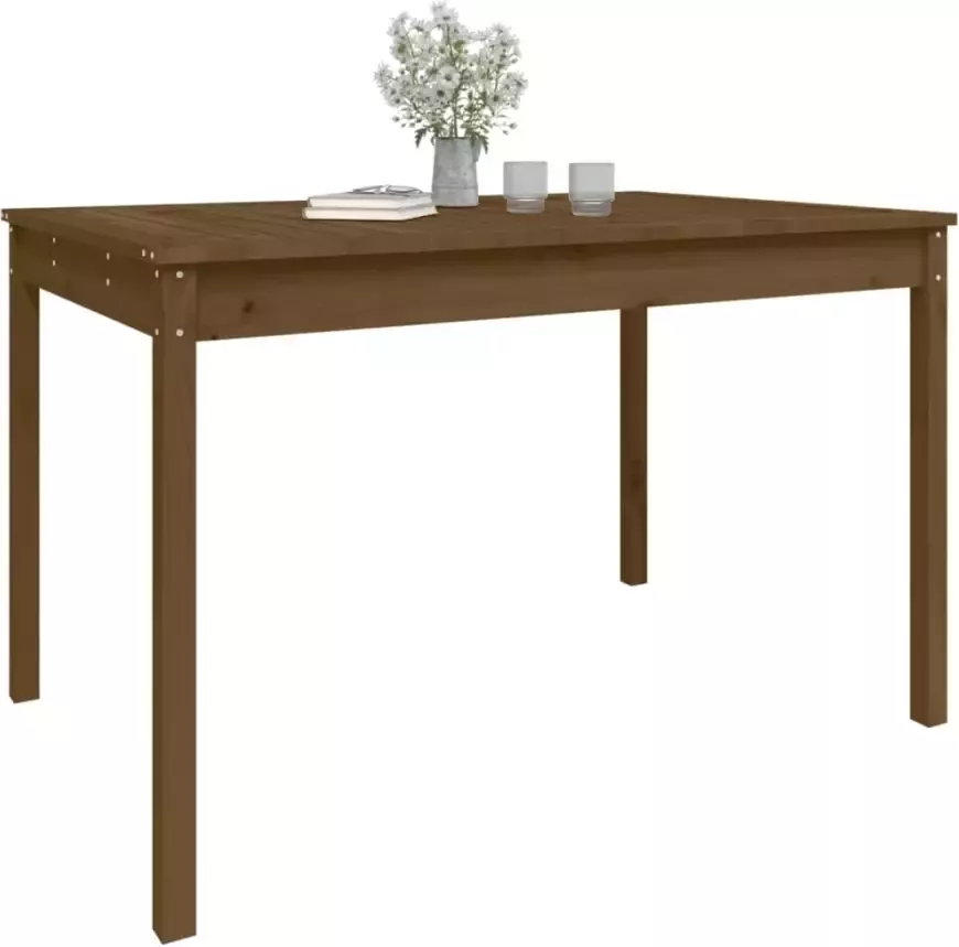 VIDAXL Tuintafel 121x82 5x76 cm massief grenenhout honingbruin - Foto 2