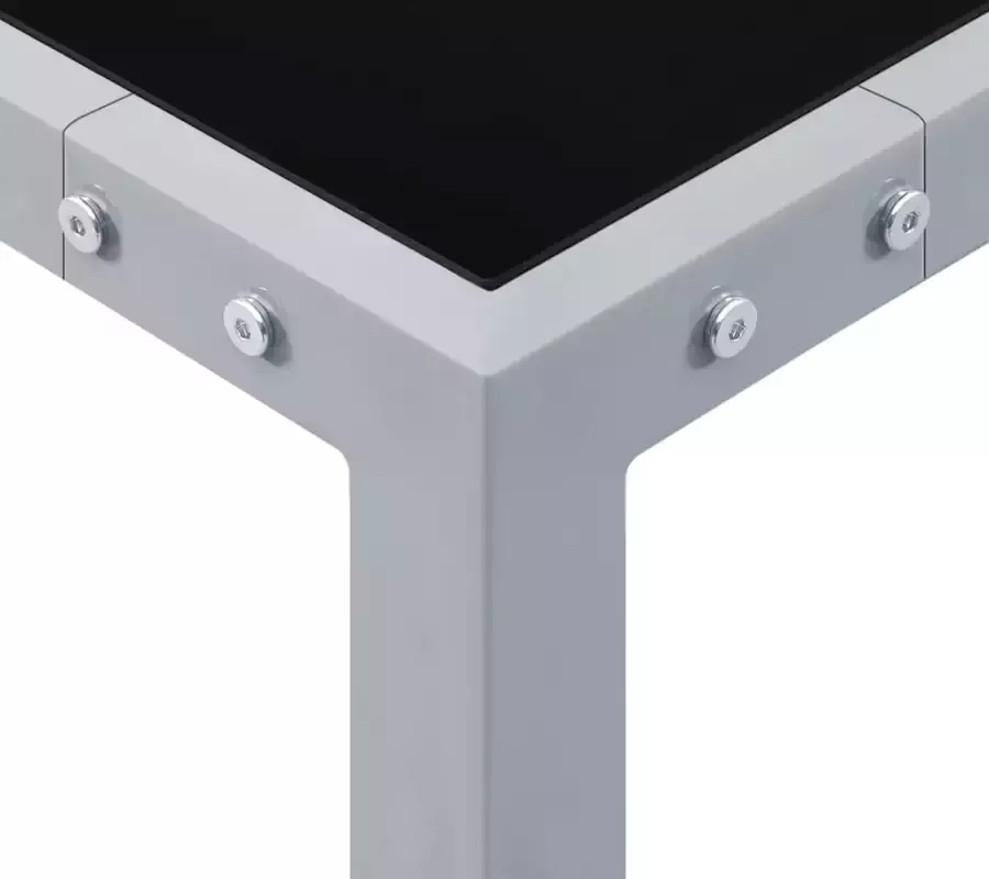VIDAXL Tuintafel 130x130x72 cm staal en glas grijs - Foto 2